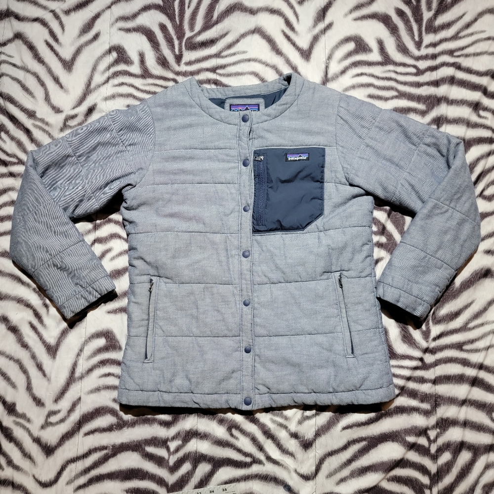 Patagonia Heywood Insulated snap-t Jacket blue with chest pocket women`s Large